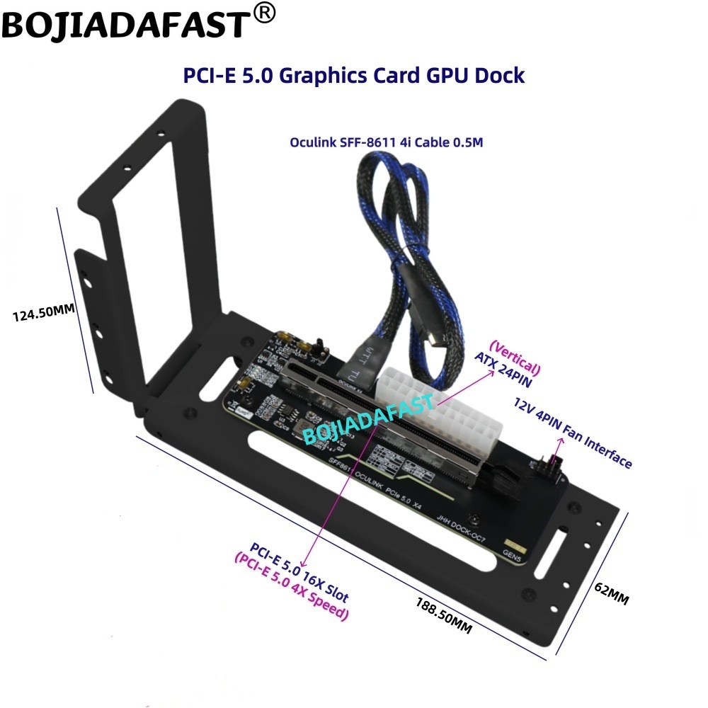 PCI-E 5.0 16X GEN5 Adapterkart – Oculink Egpu Dock Graphics Card Bewertung und Preis